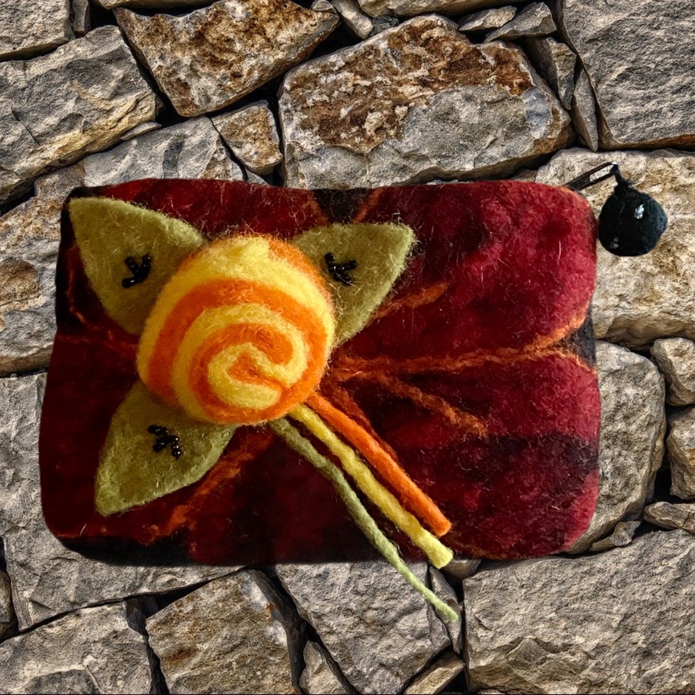 Vintage Boiled Wool Pouch